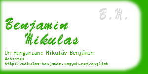 benjamin mikulas business card
